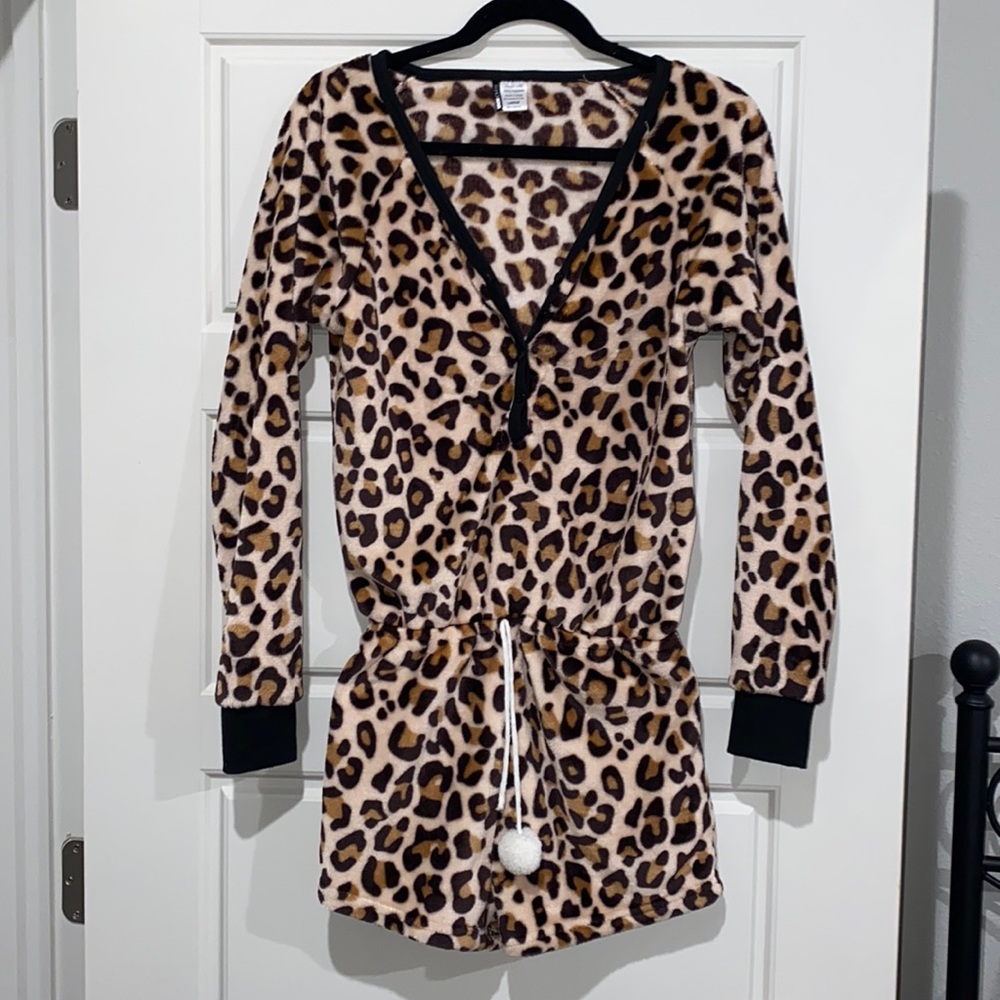 Fleece Leopard Romper